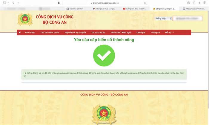Làm thủ tục đăng ký xe, bấm biển số xe qua mạng chỉ với vài thao tác