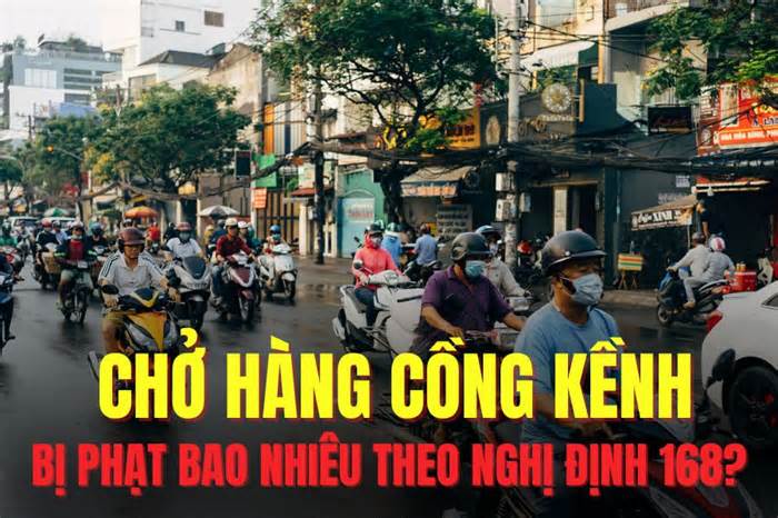Xe máy chở hàng cồng kềnh có thể bị phạt bao nhiêu tiền?