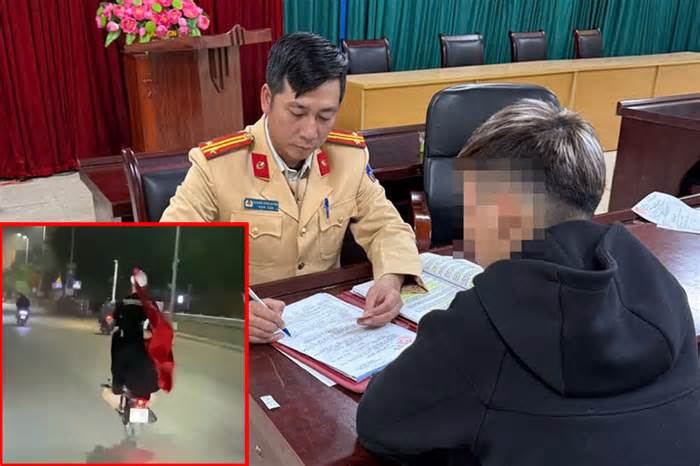 Đã xác định người bốc đầu xe môtô diễu phố ở Hà Nội