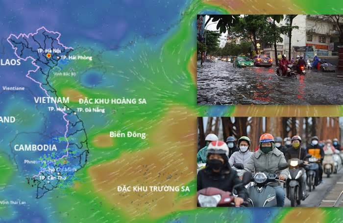 Dự báo thời gian bão và không khí lạnh xuất hiện dồn dập gây mưa lớn